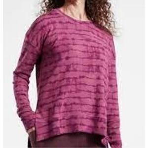 Athleta Coaster Luxe Tie Dye Shibori Sweatshirt Medium Yoga Workout